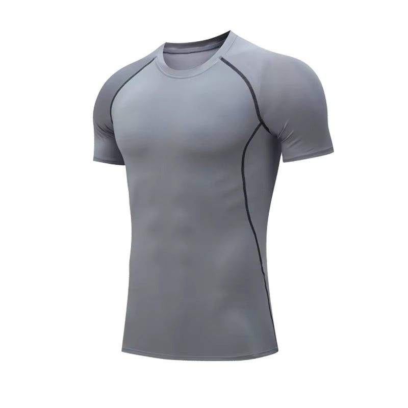 Men Compression Shirts Quick Dry Fitness Gym T-Shirt Sport Bodybuilding Shirt Running Football Tee Shirts Short Sleeve T-Shirts