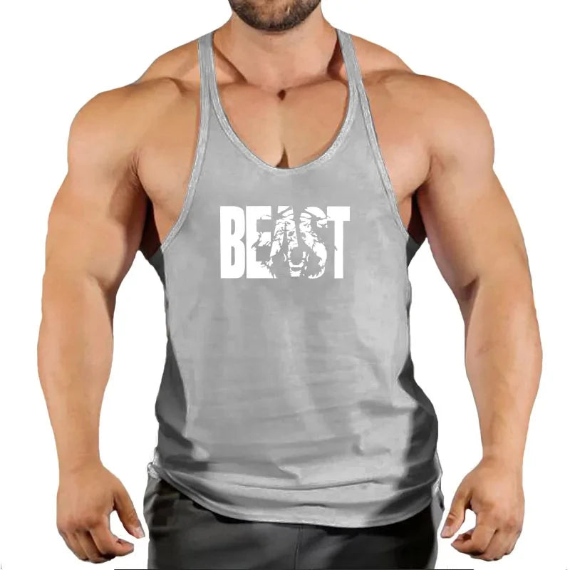 Sleeveless Sweatshirt Men'S Singlets Gym T-Shirts Suspenders Man Top for Fitness Vests Bodybuilding Shirt Stringer Clothing Vest