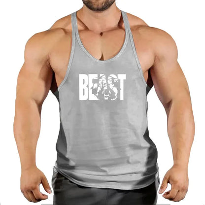 Sleeveless Sweatshirt Men'S Singlets Gym T-Shirts Suspenders Man Top for Fitness Vests Bodybuilding Shirt Stringer Clothing Vest