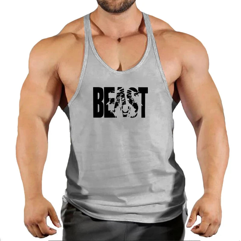 Sleeveless Sweatshirt Men'S Singlets Gym T-Shirts Suspenders Man Top for Fitness Vests Bodybuilding Shirt Stringer Clothing Vest