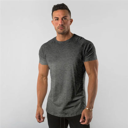 Men Training Football T Shirt Quick Dry Bodybuilding Gym T Shirts Short Sleeve Fitness Sport Shirt Running Top Man Sportswear