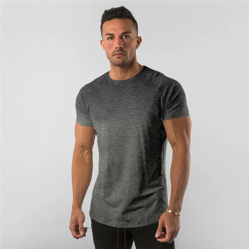 Men Training Football T Shirt Quick Dry Bodybuilding Gym T Shirts Short Sleeve Fitness Sport Shirt Running Top Man Sportswear