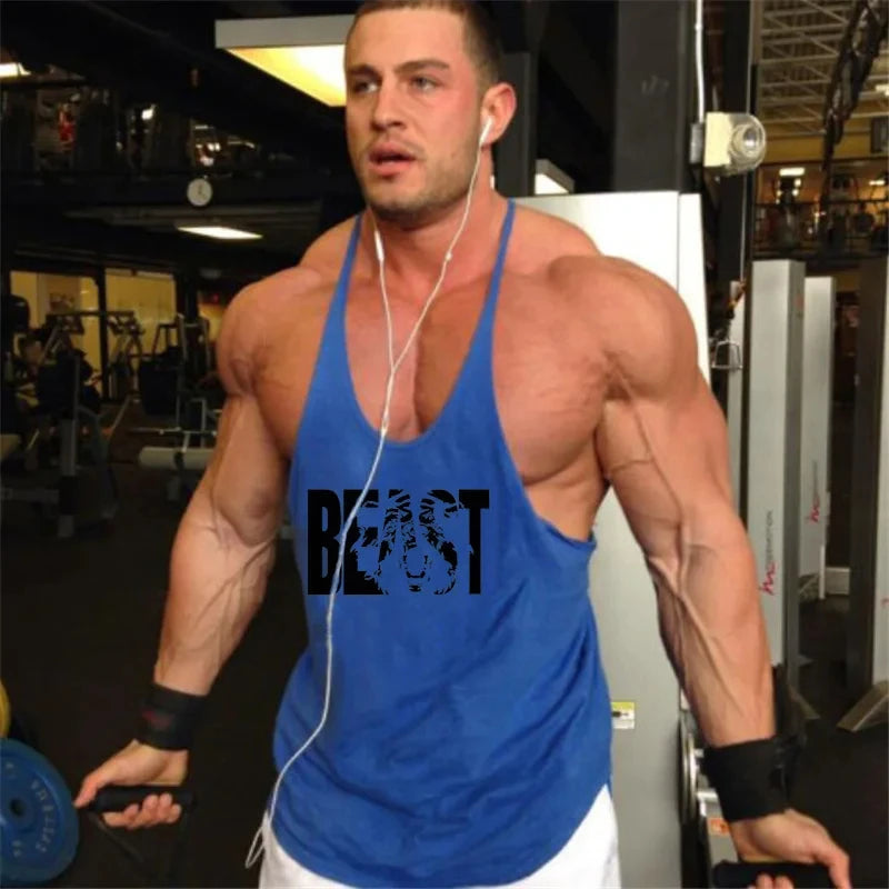Sleeveless Sweatshirt Men'S Singlets Gym T-Shirts Suspenders Man Top for Fitness Vests Bodybuilding Shirt Stringer Clothing Vest