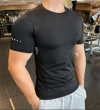 Sport Athletic Workout Muscle Fit T-shirt Men's Compression Quick Drying Running Gym Fitness T Shirts