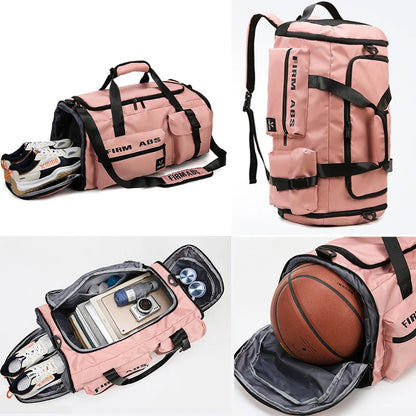 Gym Bag with Shoe Compartment Large Capacity Sport Fitness Duffle Bag Outdoor Travel Backpack Weekend Workout Tote for Men Women
