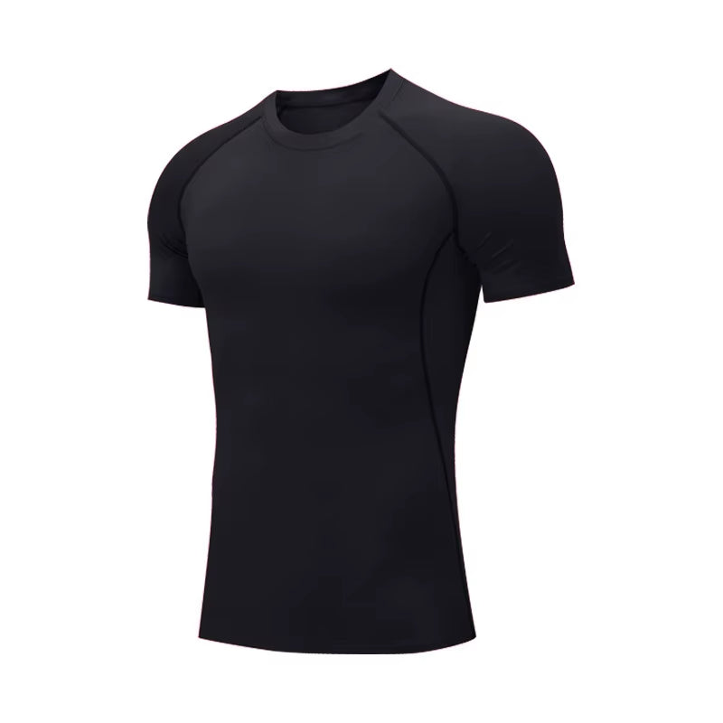 Men Short Sleeve T-Shirt Quick Dry Compression Shirts Fitness Gym T-Shirts Sport Bodybuilding Shirt Running Football Tee Shirts