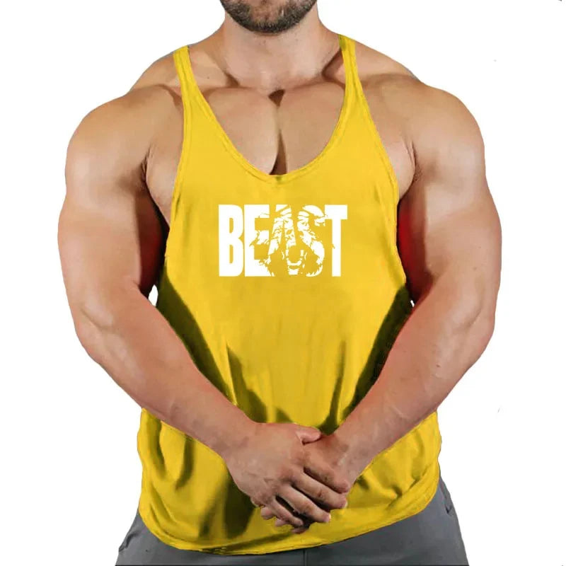 Sleeveless Sweatshirt Men'S Singlets Gym T-Shirts Suspenders Man Top for Fitness Vests Bodybuilding Shirt Stringer Clothing Vest